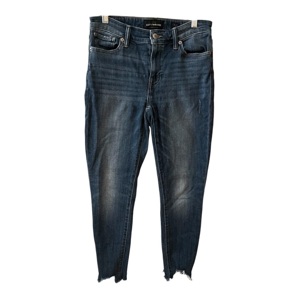 Lucky Brand Ava Skinny Jeans |Size 4 / 27 Raw Hem Medium Wash
